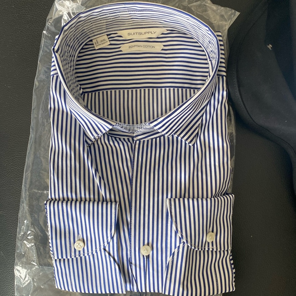 Suitsupply Blue Striped Men's Shirt